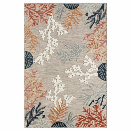 Paisaje 5 x 7 ft. Coastal Coral Indoor & Outdoor Rectangle Area Rug Multi Color PA3111263